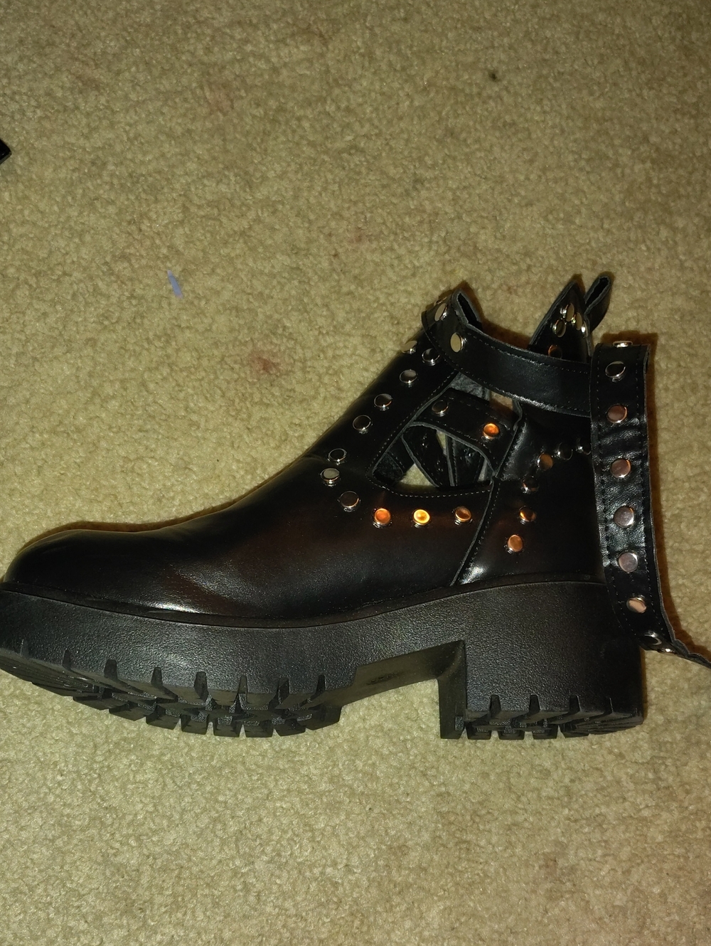 Studded Women's Black Combat Boots